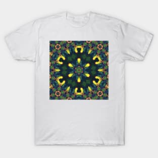 Psychedelic Hippie Yellow Green and Blue T-Shirt